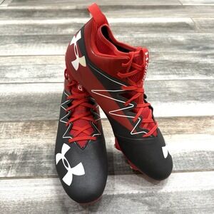Under Armour Nitro Mid SMS Sample Red Football Cleats 1269717-061 Sz 13 New
